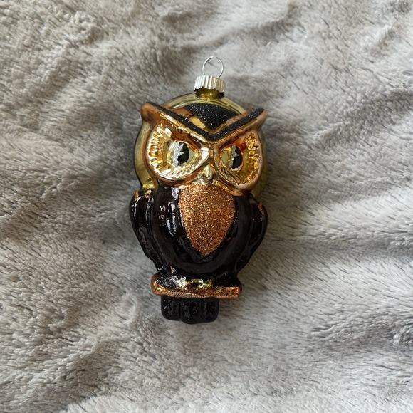 Christopher Radko Shiny Brite Halloween Glass Ornaments Owl - Picture 1 of 5
